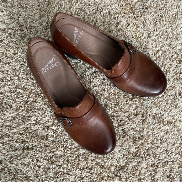 Dansko Rosalie Burnished Calf Mules Brown Size 37 US 6.5-7 - Picture 3 of 10